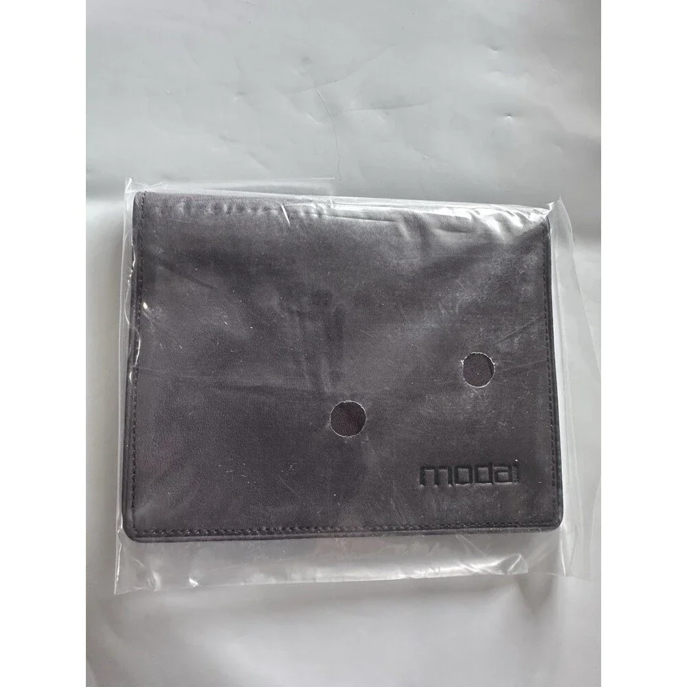 Moda Spana Men's Minimalist Gray Bifold Card Leather Wallet Dark Bown